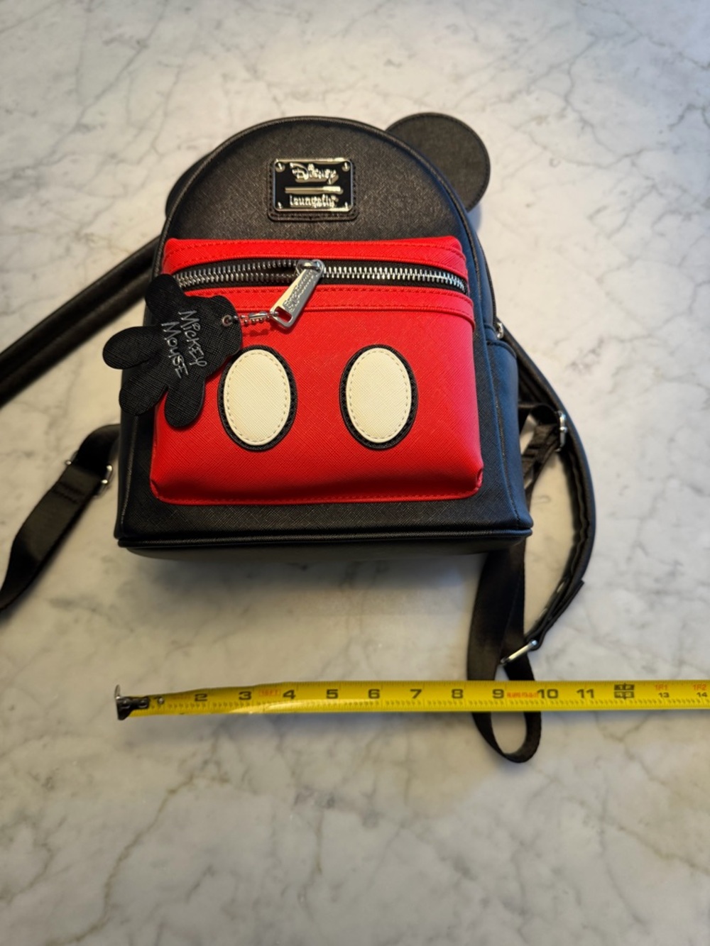 NWT Disney Loungefly Black & Red Mickey Mouse Ears Backpack - Picture 9 of 10